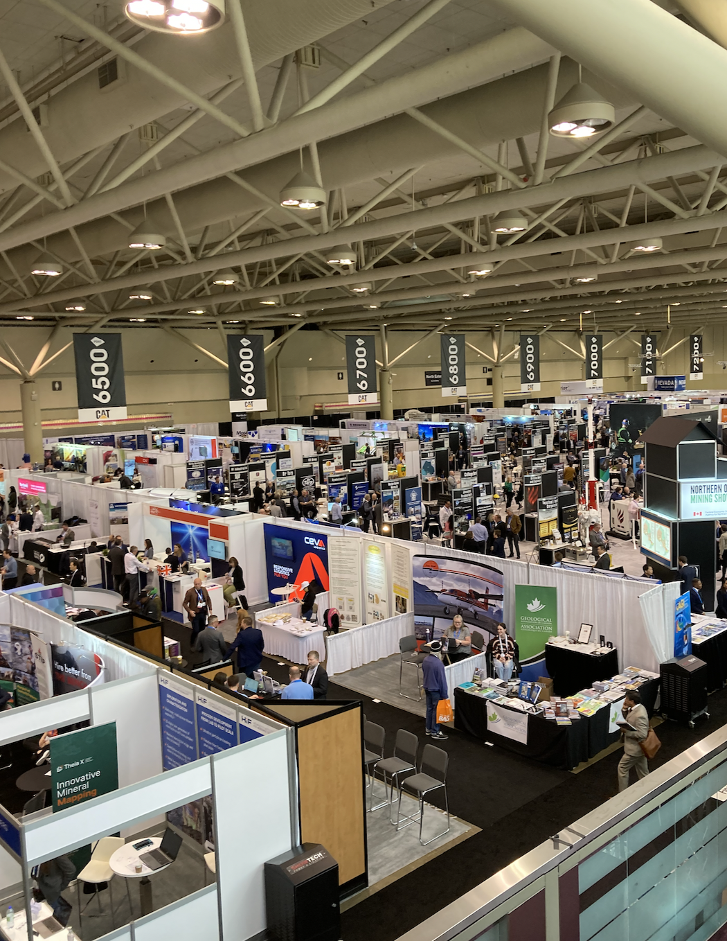 PDAC2023 convention showing booth of exhibitors from the balcony.